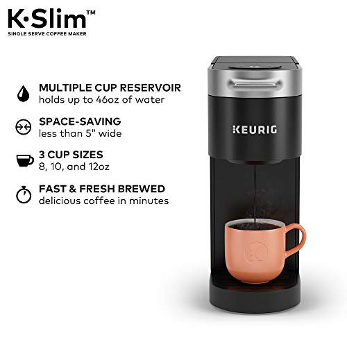 Keurig K- Slim Single Serve K-Cup Pod Coffee Maker, Multistream Technology, Black