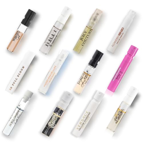 Infinite Scents Perfume Sampler Set for Women: 12 High-End Designer Perfumes + Expert Scent Guide + Deluxe Velvet Gift Pouch for Girlfriend, Wife, Mother