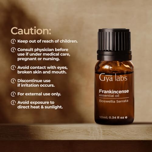 Gya Labs Frankincense Essential Oil for Pain & Body Comfort - for Face & Diffuser - 100% Pure Natural Aromatherapy Oils for Skin (0.34 fl oz)