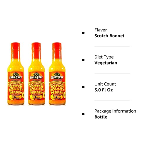 Spur Tree Jamaican Scotch Bonnet Pepper Sauce – Scotch Bonnet Hot Sauce for an Authentic Jamaican Experience – Scotch Bonnet Peppers to Spice Up Your Dish (5 Oz, 3 Pack)