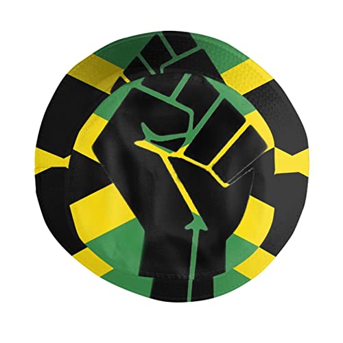 Jamaica Flag Bucket Hat, Unisex Jamerica Hat Outdoor Beach Summer Fisherman Cap for Women Men
