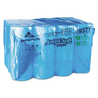 Angel Soft Ps 19371CT Compact Coreless Bath Tissue White 750 Sheets-Roll 56-Carton