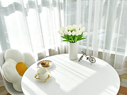 Mandy's 28pcs White Artificial Tulip Silk Flowers 13.5" in Bulk Home Kitchen Wedding Decorations