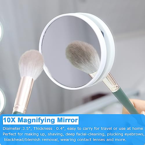 Hansong Vanity Mirror with Lights with 9 LED Bulbs Makeup Mirror with Lights 3 Color Lighting Modes Lighted Vanity Makeup Mirror 360 Degree Rotation White