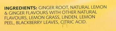 Twinings Lemon & Ginger Herbal Tea, 100 Individually Wrapped Tea Bags, Tangy Lemon, Spicy Ginger, Naturally Caffeine Free