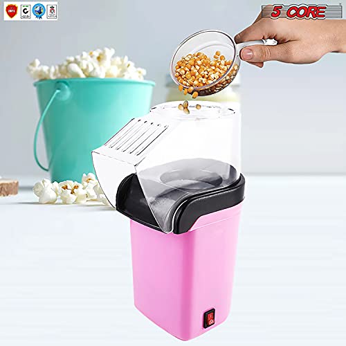 5 Core Hot Air Popcorn Popper 1100W Electric Popcorn Machine Kernel Corn Maker, Bpa Free, 16 Cups, 95% Popping Rate, 3 Minutes Fast, No Oil Healthy Snack for Kids Adults, Home, Party & Gift POP P