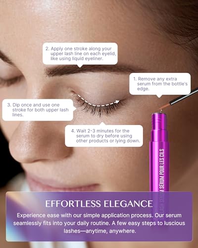Premium Lash Serum for Eyelash Growth: Viebeauti 3ml Eyelash Serum with Advanced Formula for Longer Fuller and Thicker Luscious Lashes Gift for Women