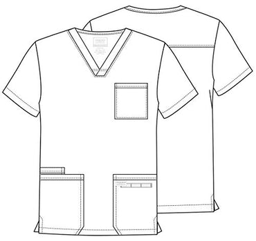 Cherokee Scrubs for Men Workwear Professionals V-Neck Four-Pocket Scrub Top WW695, L, Navy