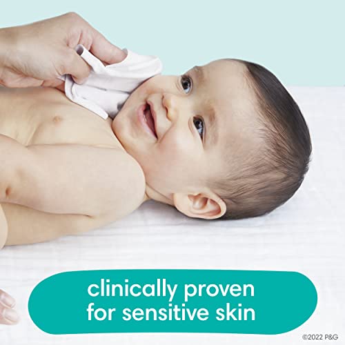 Pampers Sensitive Baby Wipes - Baby Wipes Combo, 84 Count (Pack of 12), Water Based, Hypoallergenic and Unscented (Packaging May Vary)