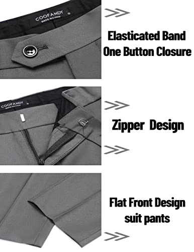 COOFANDY Men's 2 Piece Suits Slim Fit 2 Button Dress Suits Tuxedo Jacket Blazer Suit for Wedding Dinner Prom Grey