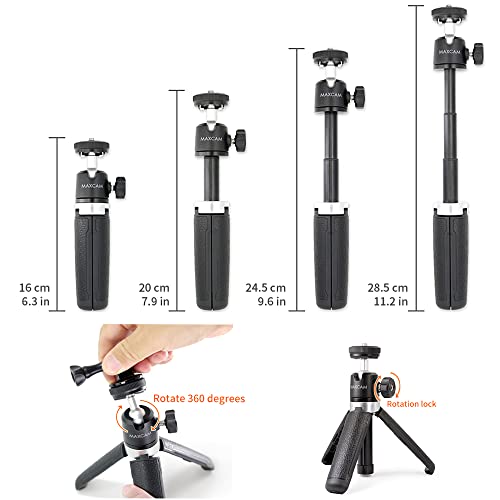 MAXCAM Bi-Color LED Video Light on Camera Accessories Kit Bundle Includes LED Fill Light + Phone Clip + Tripod, Lighting Duration 2 Hours, Dimmable 3200K-6700K and Brightness 1080 lumens