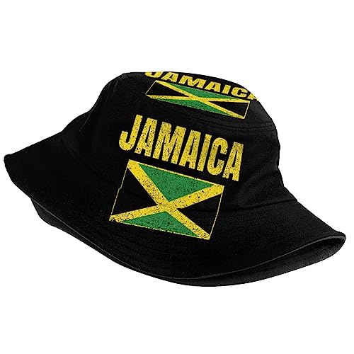 Jamaica Flag Bucket Hat, Unisex Jamerica Hat Outdoor Beach Summer Fisherman Cap for Women Men