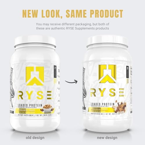 Ryse Loaded Protein Powder | 25g Whey Protein Isolate & Concentrate | with Prebiotic Fiber & MCTs | Low Carbs & Low Sugar | 27 Servings (Cinnamon Toast)