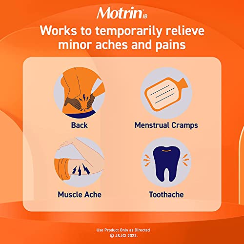Motrin IB, Ibuprofen 200mg Tablets for Fever, Muscle Aches, Headache & Backache, 50 ct - Pack of 2