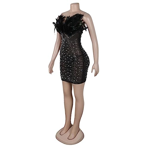 Sexy Party Formal Hot Drilling See Through Beading V Neck Dresses Plus Size Formal Dresses with Corset Black