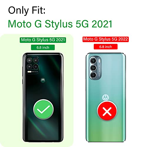 Moto G Stylus 5G(2021) Case with Screen Protector,Shockproof Phone Cover with Magnetic Kickstand Ring for Motorola G Stylus 5G 2021,Black