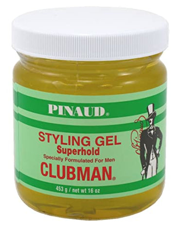 Clubman Style Gel Mens Super Hold 16 Ounce Jar (473ml) (2 Pack)