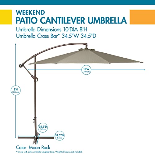 Duck Covers Classic Accessories DUCN2 Weekend Patio Cantilever Umbrella, 10 Foot, Moon Rock