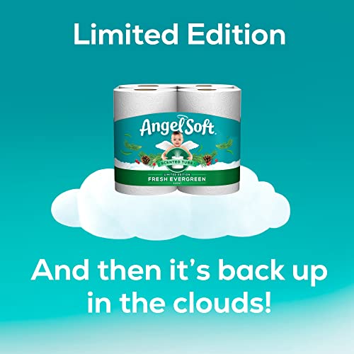 Angel Soft Toilet Paper, 8 Mega Rolls with Evergreen Scented Tube