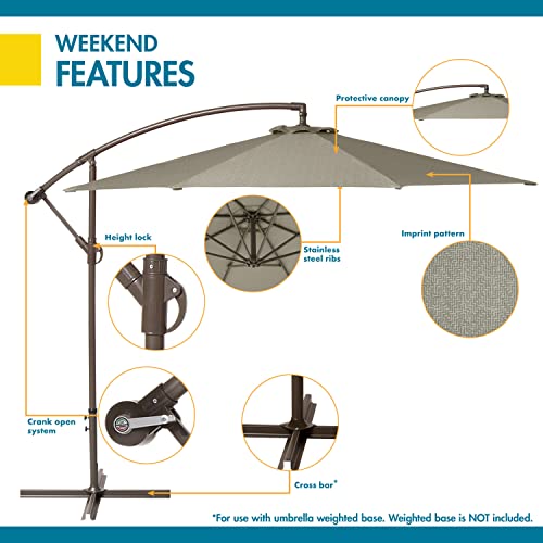 Duck Covers Classic Accessories DUCN2 Weekend Patio Cantilever Umbrella, 10 Foot, Moon Rock