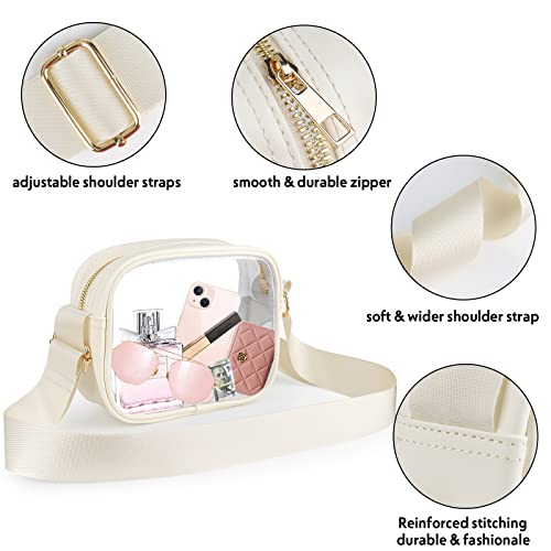 KETIEE Clear Bag Stadium Approved, Clear Crossbody Bag Clear Purse for Women See Through Clear Handbag with Adjustable Strap for Concerts Sports Festivals