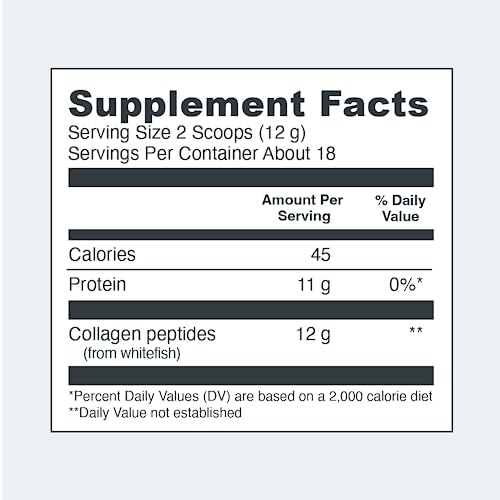 Vital Proteins Marine Collagen Peptides Powder Supplement for Skin Hair Nail Joint - Hydrolyzed Collagen - 12g per Serving - 7.8 oz Canister