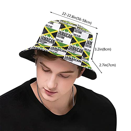 Jamaica Flag Bucket Hat, Unisex Jamerica Hat Outdoor Beach Summer Fisherman Cap for Women Men