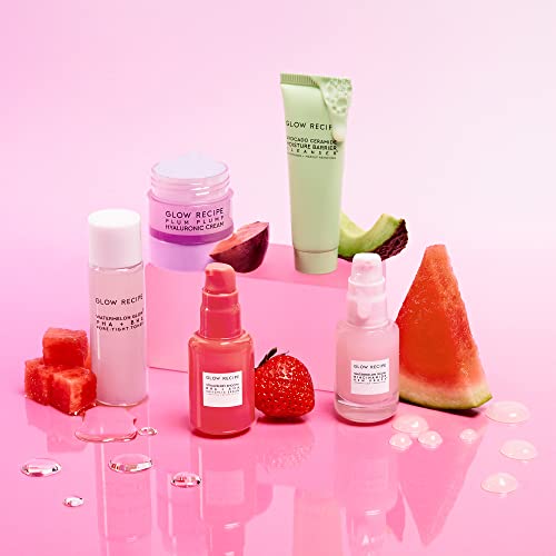 Glow Recipe - Fruit Babies Bestsellers Kit - Mini Travel Size Beauty Essentials - Avocado Foam Cleanser, Niacinamide Dew Drops Serum, Pore-Tight Toner, Salicylic Serum, Hyaluronic Acid Cream (6 Count)
