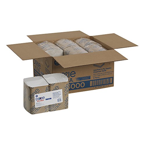 Dixie Ultra Interfold 2-Ply Napkin Dispenser Refill by GP PRO (Georgia-Pacific); White; 3213000; 250 Napkins Per Pack; 12 Packs Per Case