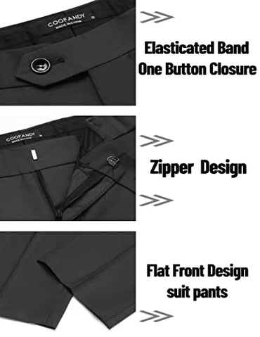 COOFANDY Men's 2 Piece Suits Classic Fit 2 Button Dress Suits Tuxedo Jacket Blazer for Wedding Business Dinner Prom