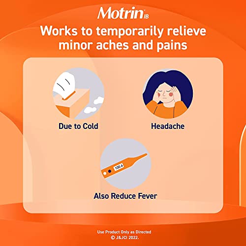 Motrin IB, Ibuprofen 200mg Tablets for Fever, Muscle Aches, Headache & Backache, 50 ct - Pack of 2