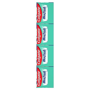 Colgate Max Fresh Whitening Toothpaste with Mini Strips, Clean Mint Toothpaste for Bad Breath, Helps Fight Cavities, Whitens Teeth, and Freshens Breath, 6.3 Ounce (Pack of 4)