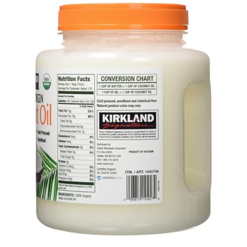 Kirkland Signature, Organic Virgin Coconut Oil, 84 fl oz (2 pk)