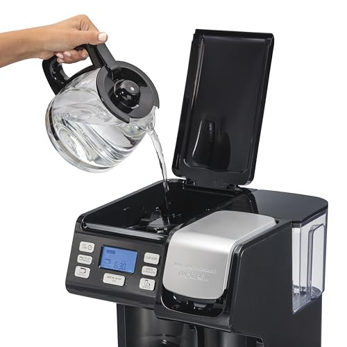 Hamilton Beach 49902 FlexBrew Trio 2-Way Coffee Maker, Compatible with K-Cup Pods or Grounds, Combo, Single Serve & Full 12c Pot, Black - Fast Brewing