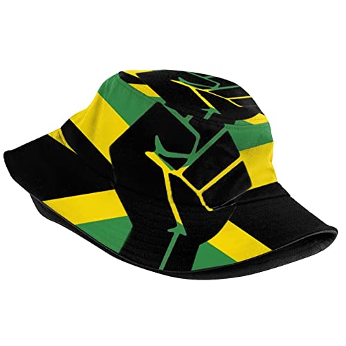 Jamaica Flag Bucket Hat, Unisex Jamerica Hat Outdoor Beach Summer Fisherman Cap for Women Men