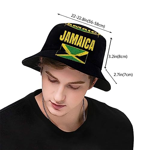 Jamaica Flag Bucket Hat, Unisex Jamerica Hat Outdoor Beach Summer Fisherman Cap for Women Men