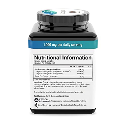 Youtheory Ashwagandha Vegetarian Capsules Net Wt 150 Count