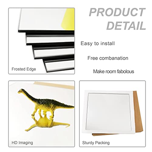 Delma Glass Full Length Wall Mirror Tiles, 14'' x 12'' 4PCS, Frameless Body Tiles for Bedroom, Mounted Home Gym, Door (Glass - 0.1'' 4PCS)