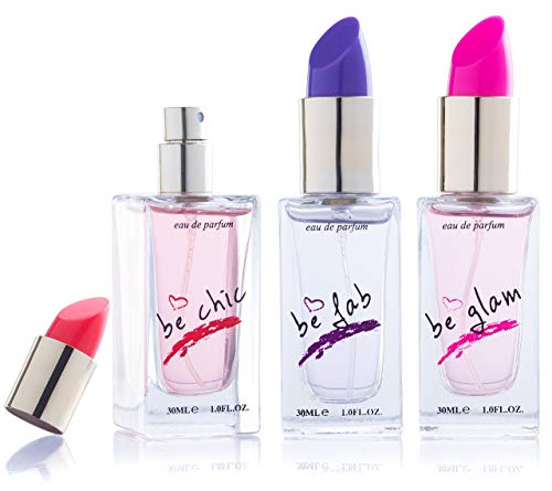 SCENTED THINGS Lippity Split Body Spray Girl Perfume Set | Little Girls to Teen Girl Gifts, Girl Birthday Gift, Body Mist Perfume Set in Lipstick Shaped Bottles | Fashion Collection (3 Piece Set)