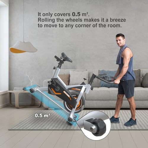 GOFLYSHINE Exercise Bikes Stationary,Exercise Bike for Home Indoor Cycling Bike for Home Cardio Gym,Workout Bike with Ipad Mount & LCD Monitor,Silent Belt Drive