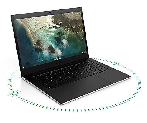 SAMSUNG Galaxy Chromebook Go 14" Laptop Computer, Wi-Fi, Lightweight Slim Durable Design, 12-Hour-Battery, 4GB Memory, 32GB eMMC, Silver/Black