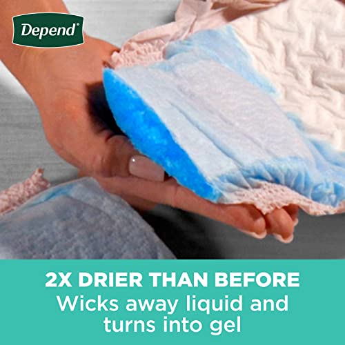 Depend Fresh Protection Adult Incontinence Underwear for Women (Formerly Depend Fit-Flex), Disposable, Maximum, Large, Blush, 72 Count (2 Packs of 36), Packaging May Vary