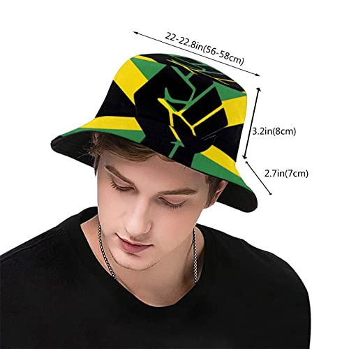 Jamaica Flag Bucket Hat, Unisex Jamerica Hat Outdoor Beach Summer Fisherman Cap for Women Men