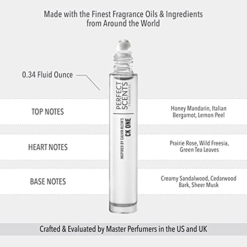 Perfect Scents Fragrances | Inspired by Calvin Klein’s CK One | Rollerball | Women’s Eau de Toilette | Vegan, Paraben Free, Phthalate Free | Never Tested on Animals | 0.34 Fl Oz