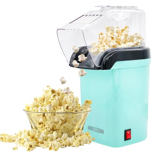 5 Core Hot Air Popcorn Popper Machine 1200W Electric Popcorn Kernel Corn Maker Bpa Free, 95% Popping Rate, 2 Minutes Fast, No Oil-Healthy Snack for Kids Adults, Home, Party, Gift POP G