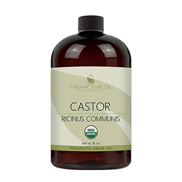 Organic Castor Oil | USDA Certified Organic, 100% Pure and Cold Pressed, Refined, Non-GMO Hexane-Free - 16 oz - for Skin, Hair, Nails, Body, Eyelashes, Growth, Conditions, Nourishes & Hydrates