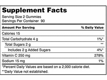 Kirkland Signature Vitamin C 250 mg, 180 Adult Gummies Pack of 2