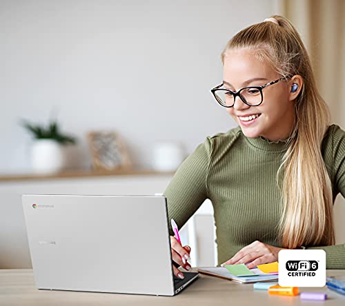 SAMSUNG Galaxy Chromebook Go 14" Laptop Computer, Wi-Fi, Lightweight Slim Durable Design, 12-Hour-Battery, 4GB Memory, 32GB eMMC, Silver/Black