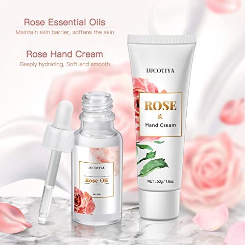 LUCOTIYA Birthday Gifts for Women Best Spa Gifts Baskets Box for Her Wife Mom Best Friend Mother Grandma Bday Bath and Body Kit Sets Self Care Present Beauty Products Package Rose Scent