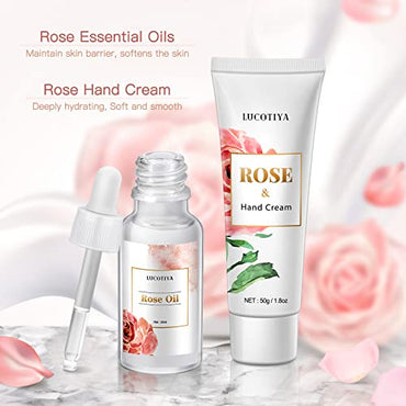 LUCOTIYA Birthday Gifts for Women Best Spa Gifts Baskets Box for Her Wife Mom Best Friend Mother Grandma Bday Bath and Body Kit Sets Self Care Present Beauty Products Package Rose Scent
